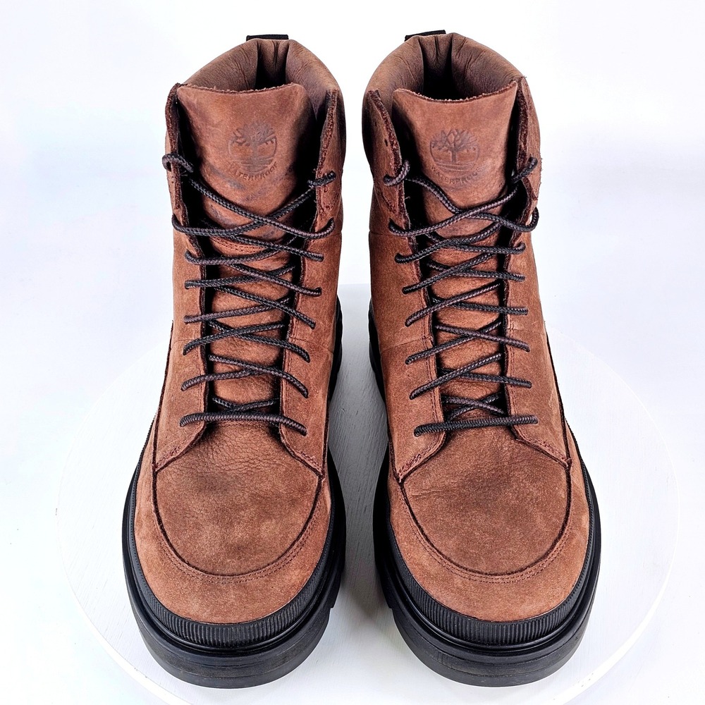 Timberland Greyfield Waterproof Boots Brown Leather Platform A2KE4 Womens 7 - Picture 4 of 7